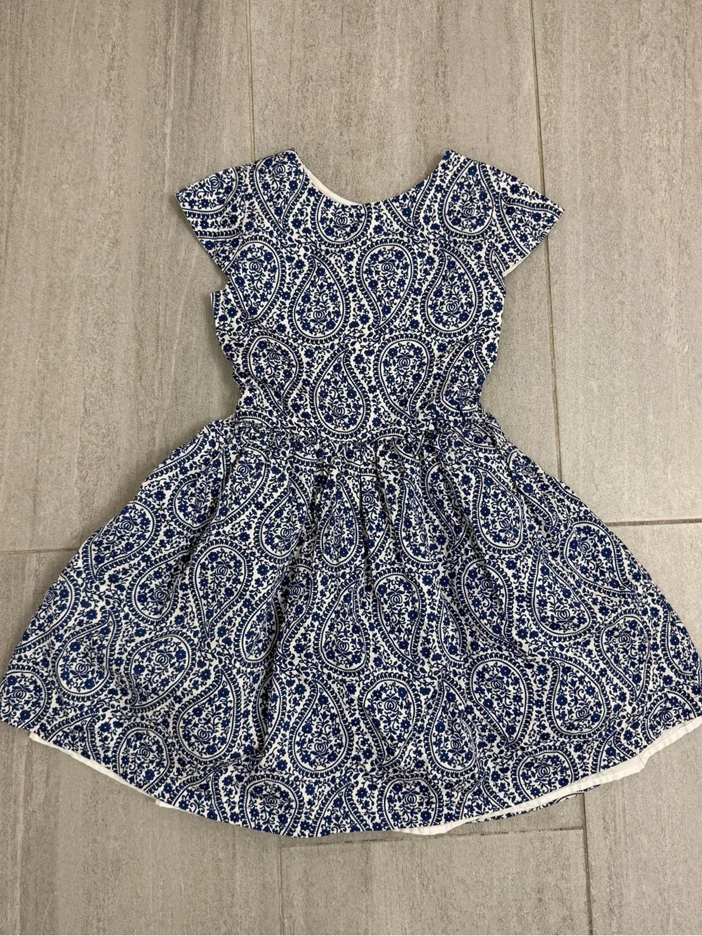 Carter's Navy and White Paisley Fit-and-Flare Dress